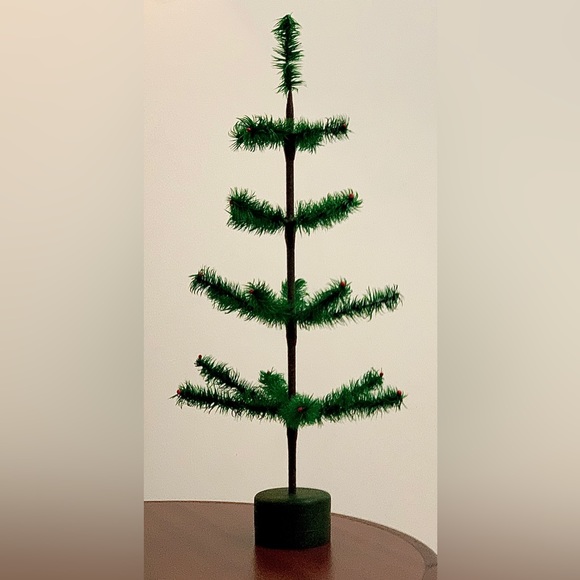 1995 Vtg Artist Signed Artisan Hand Crafted Stiff Branch Feather Tree - Picture 2 of 16